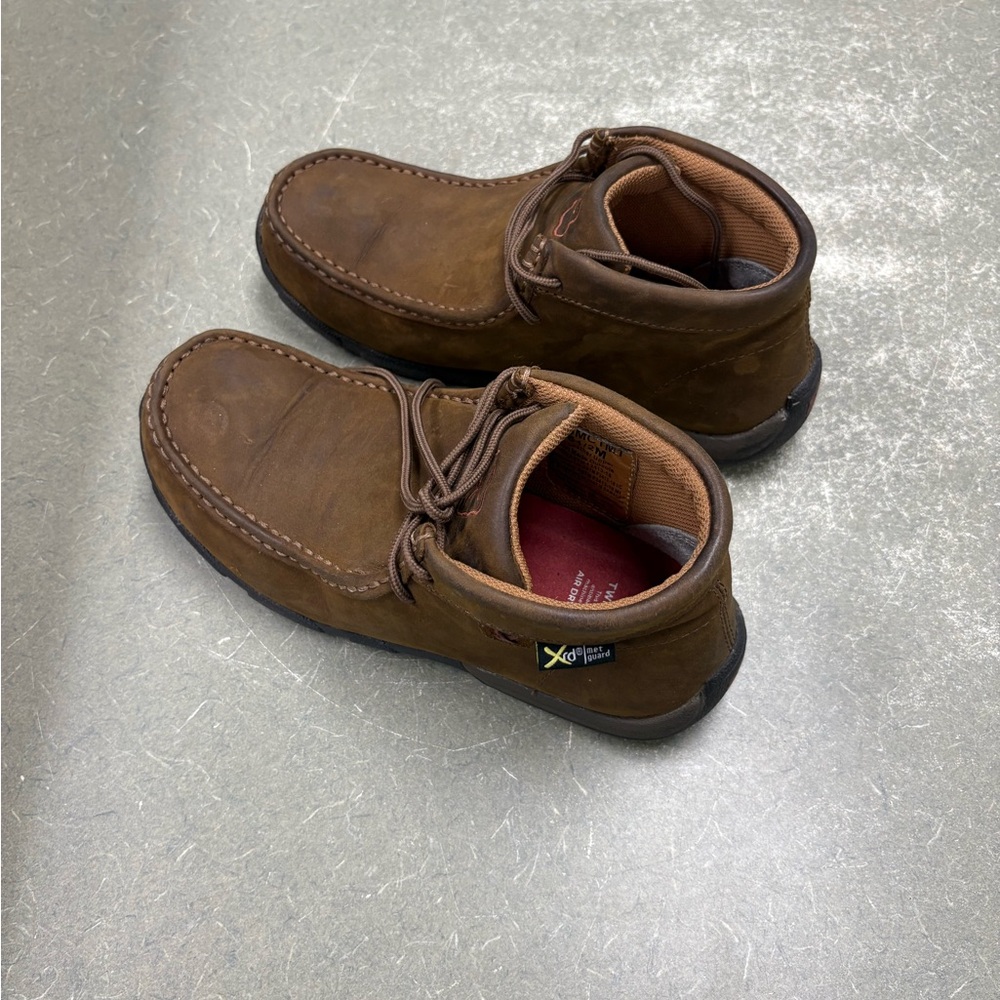 Womens Brown Leather steel toed Shoes